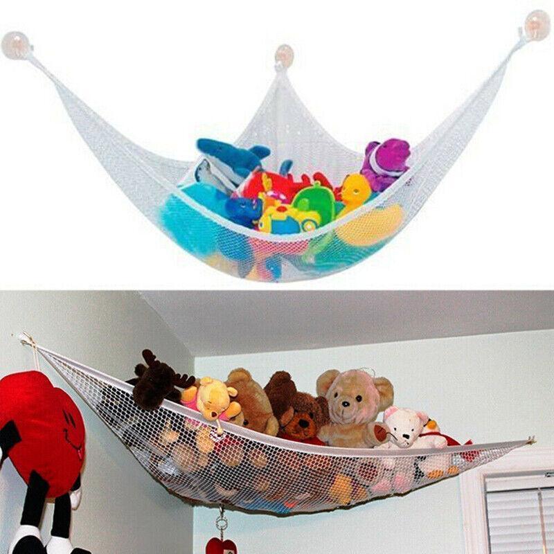 Soft Large Toy Hammock Mesh Net Storage Organizer for Bedroom Plush Toys - White - Mekamart Australia