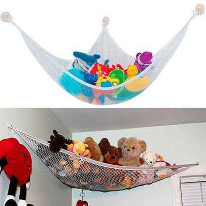 Soft Large Toy Hammock Mesh Net Storage Organizer for Bedroom Plush Toys - White - Mekamart Australia