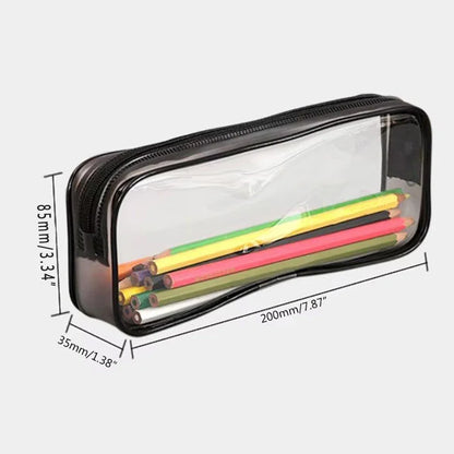 8PCS Waterproof Transparent Zipper Pencil Case Cosmetic Stationery Organizer Bag - Mekamart Australia