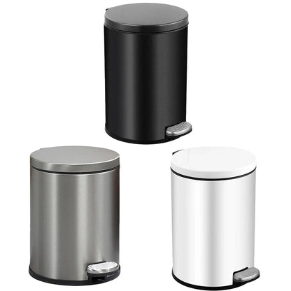 Trash Can Double Layer Foot Pedal Design with Lid Household Bin Kitchen Bathroom - Black - Mekamart Australia