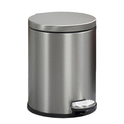 Trash Can Double Layer Foot Pedal Design with Lid Household Bin Kitchen Bathroom - White - Mekamart Australia