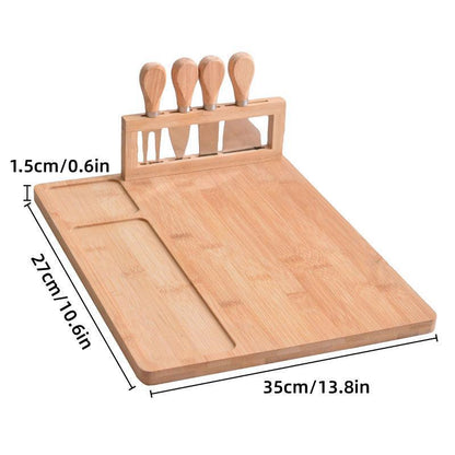 Bamboo Chopping Board Cheese Board Set with Knife Kitchen Charcuterie Serving - Mekamart Australia
