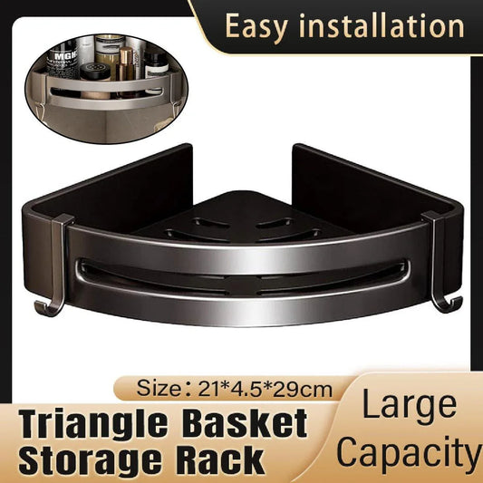 Single Tier Triangle Bathroom Shower Shelf Organizer Rack Wall Mounted Storage - Mekamart Australia