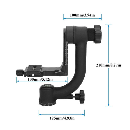 Camera Telephoto Lens Gimbal Tripod Head for Outdoor Wildlife Sports Photography