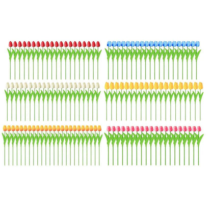 20PCS Real Touch Artificial Tulip Bouquet Fake Flowers for Home Wedding Decor - Yellow - Mekamart Australia