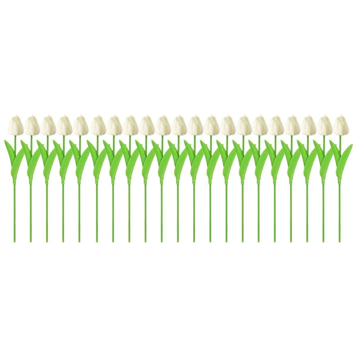 20PCS Real Touch Artificial Tulip Bouquet Fake Flowers for Home Wedding Decor - Yellow - Mekamart Australia