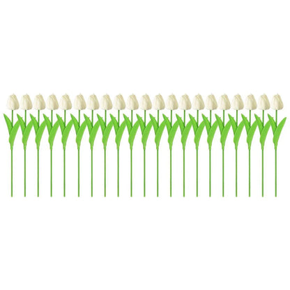 20PCS Real Touch Artificial Tulip Bouquet Fake Flowers for Home Wedding Decor - Yellow - Mekamart Australia