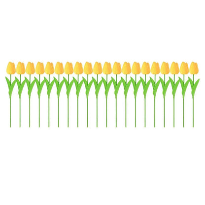 20PCS Real Touch Artificial Tulip Bouquet Fake Flowers for Home Wedding Decor - Yellow - Mekamart Australia
