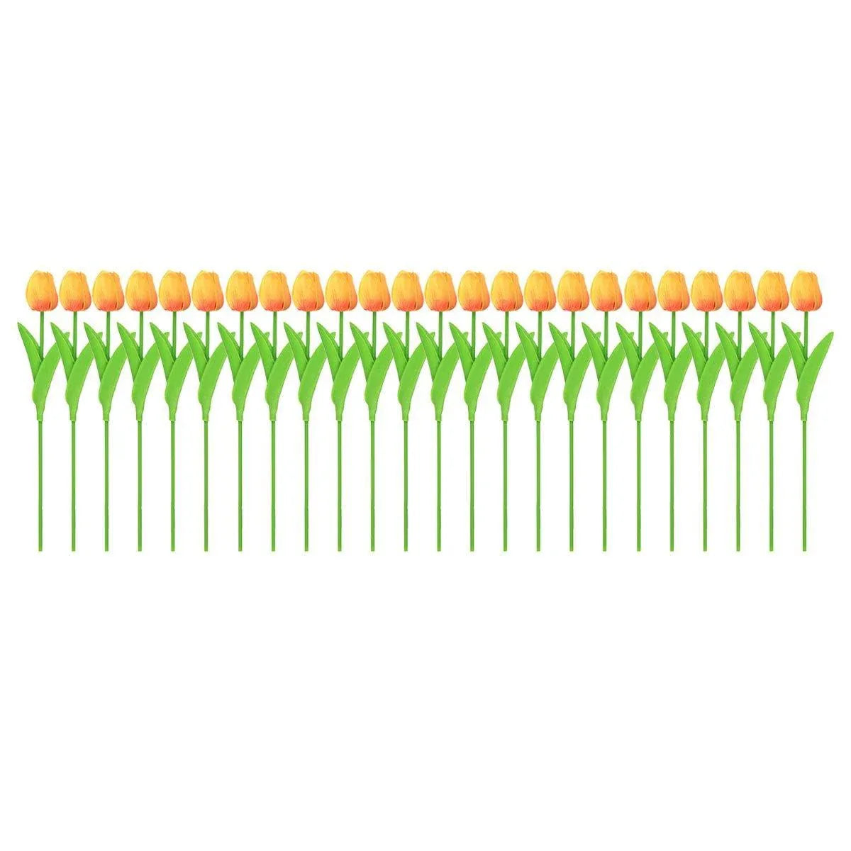 20PCS Real Touch Artificial Tulip Bouquet Fake Flowers for Home Wedding Decor - Yellow - Mekamart Australia