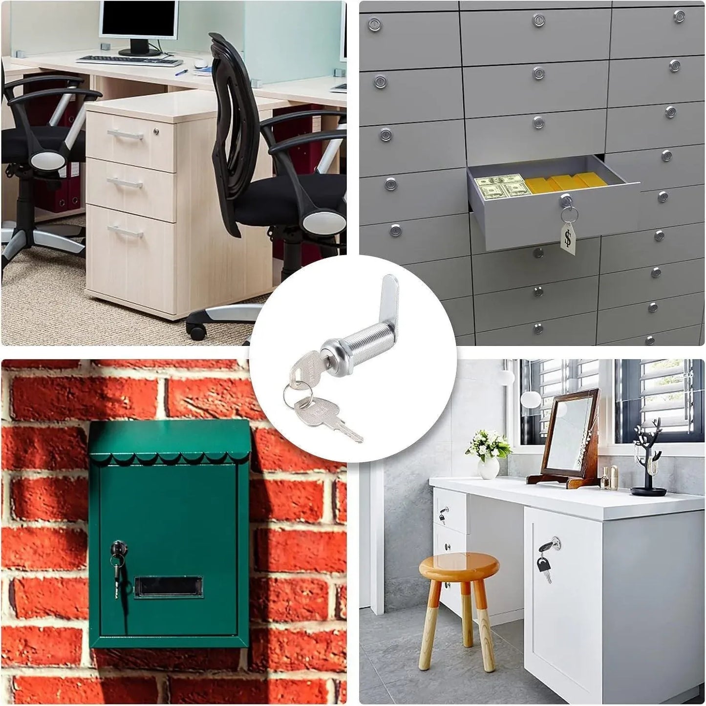 1/5/10pcs File Cabinet Drawer Milk Box Swivel Lock Small Round Security Lock - 25mm-1PC