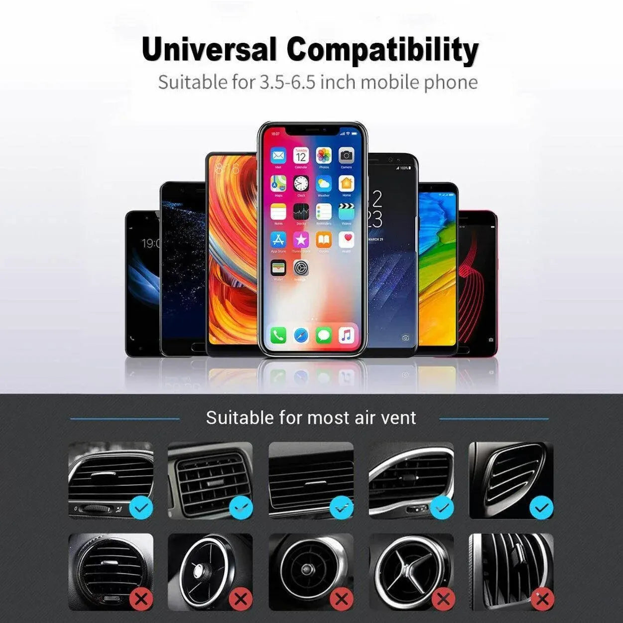 Universal Car Air Vent Mount Holder Cradle Stand Bracket For Mobile Cell Phone