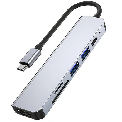 8/6/4-In-1 Usb-C Hub Adapter Type-C Hub Hdmi For Macbook Pro/Air Ipad Pro Laptop - 6-IN-1