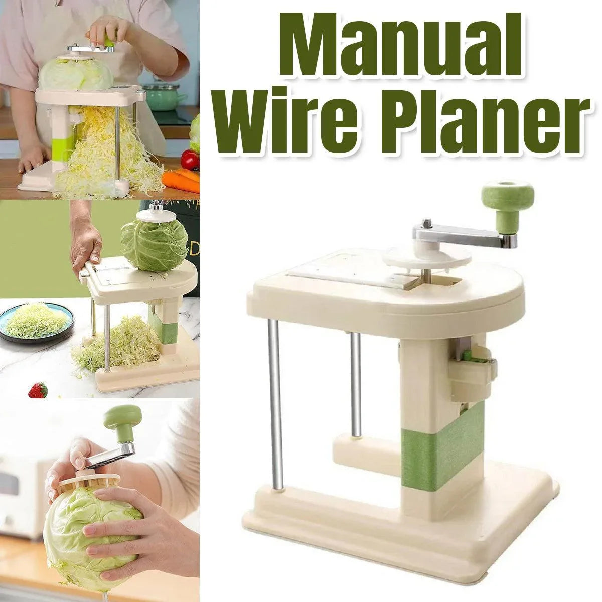 Hand Crank Vegetable Cutter Shredder Cabbage Slicer Household Grater Tool - Mekamart Australia