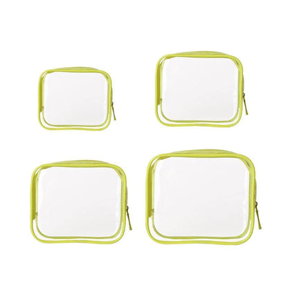 4pcs Durable PVC Cosmetic Bags Easy to Clean Multiple Sizes and Colours 9 Shades - 4pcs-Banana - Mekamart Australia