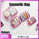 4pcs Durable PVC Cosmetic Bags Easy to Clean Multiple Sizes and Colours 9 Shades - 4pcs-Black - Mekamart Australia