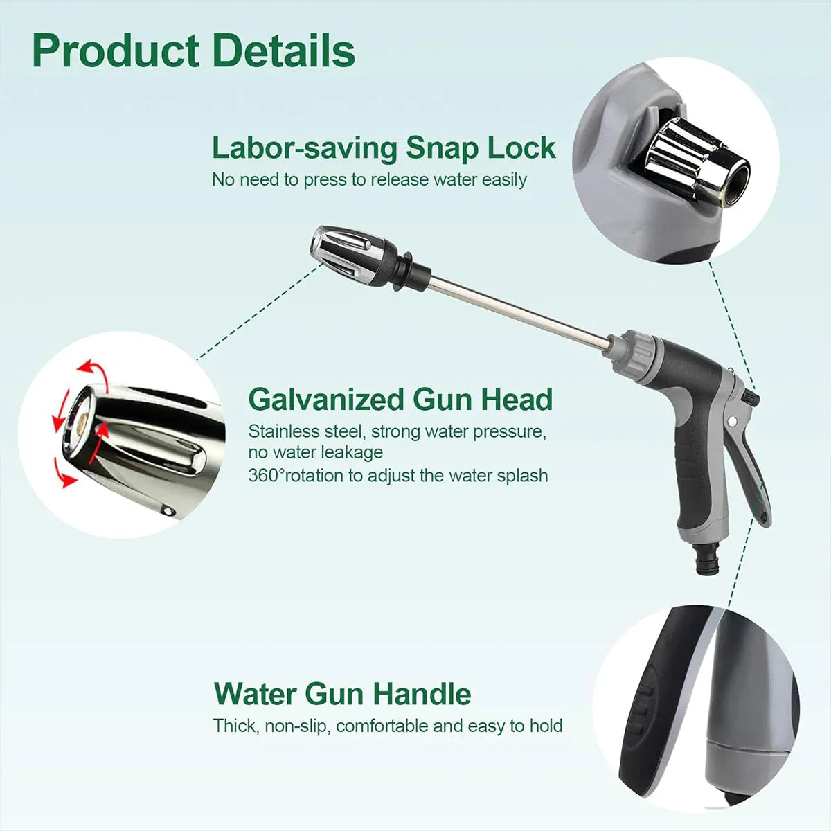 High Pressure Long Pole Water Spray Nozzle Household Car Wash Cleaning Sprayer - Car Wash Sprayer Only - Mekamart Australia
