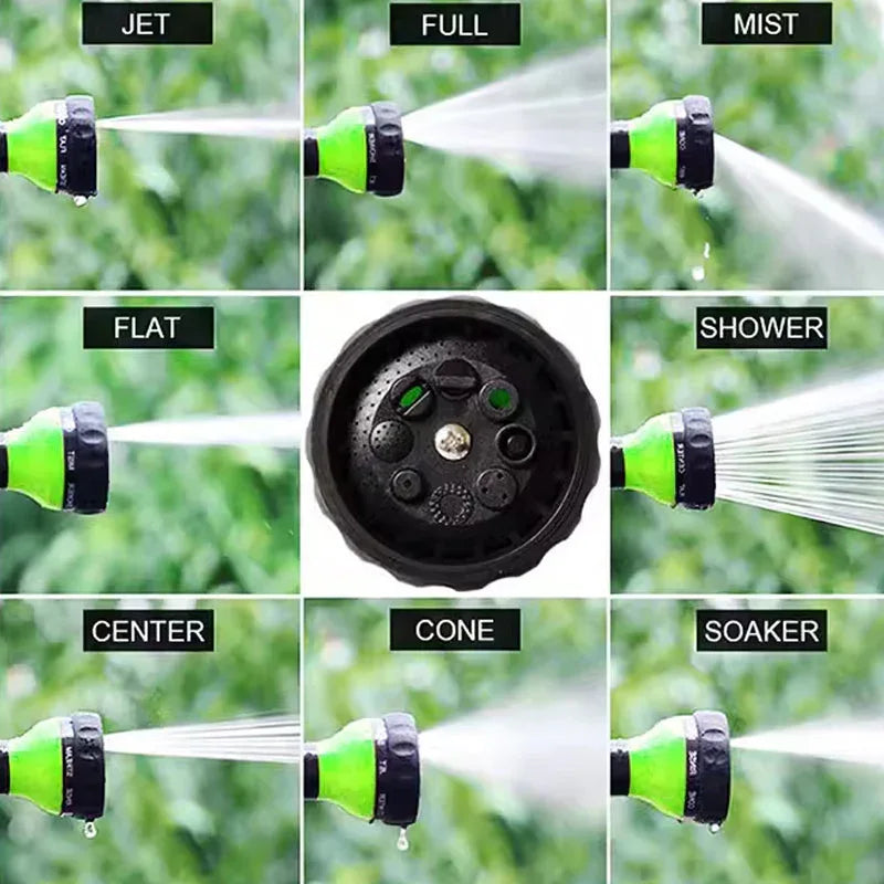 Washing Nozzle Plant Pet Hose 8-Mode Garden Car Water Foam Sprayer Soap Dispenser - Yellow - Mekamart Australia