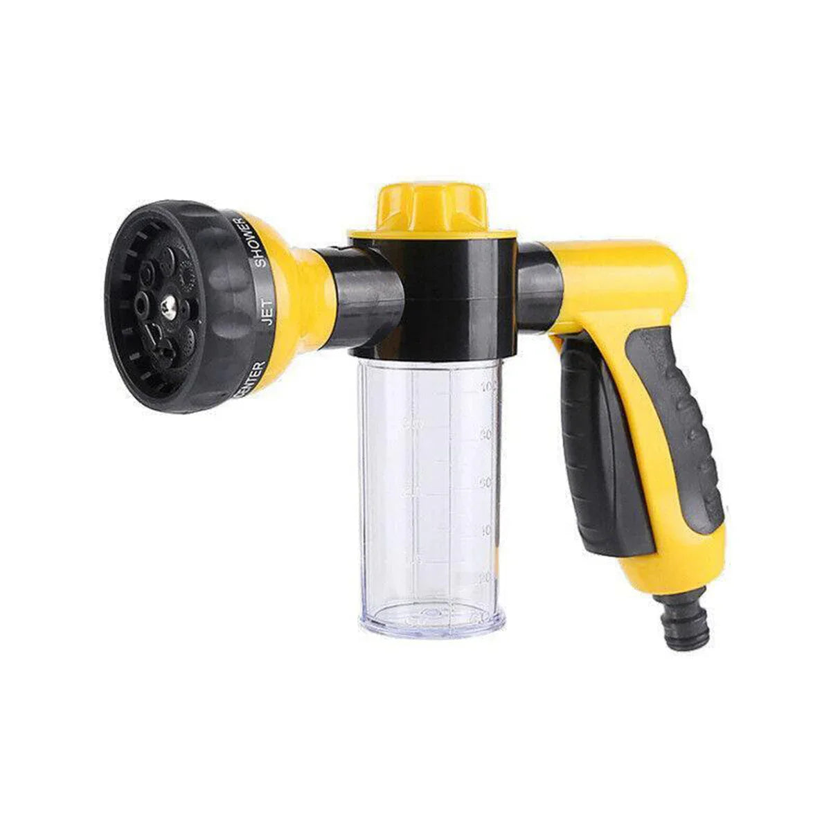 Washing Nozzle Plant Pet Hose 8-Mode Garden Car Water Foam Sprayer Soap Dispenser - Yellow - Mekamart Australia