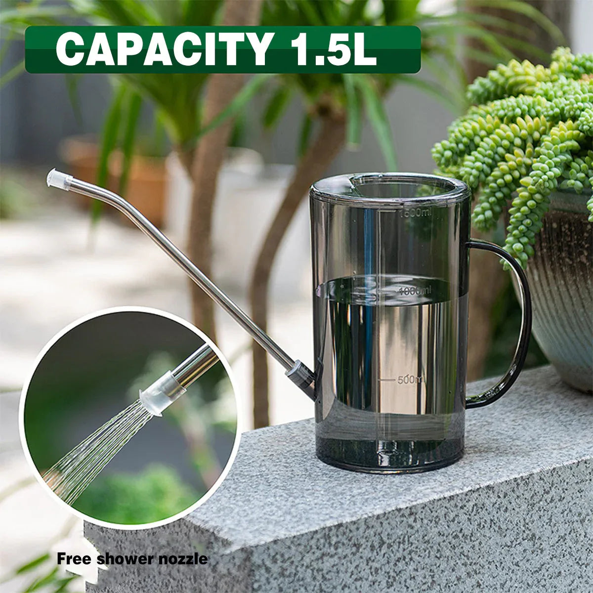 Watering Can Long Spout For Indoor Outdoor Garden Potted Plants Flowers Use - Green - Mekamart Australia