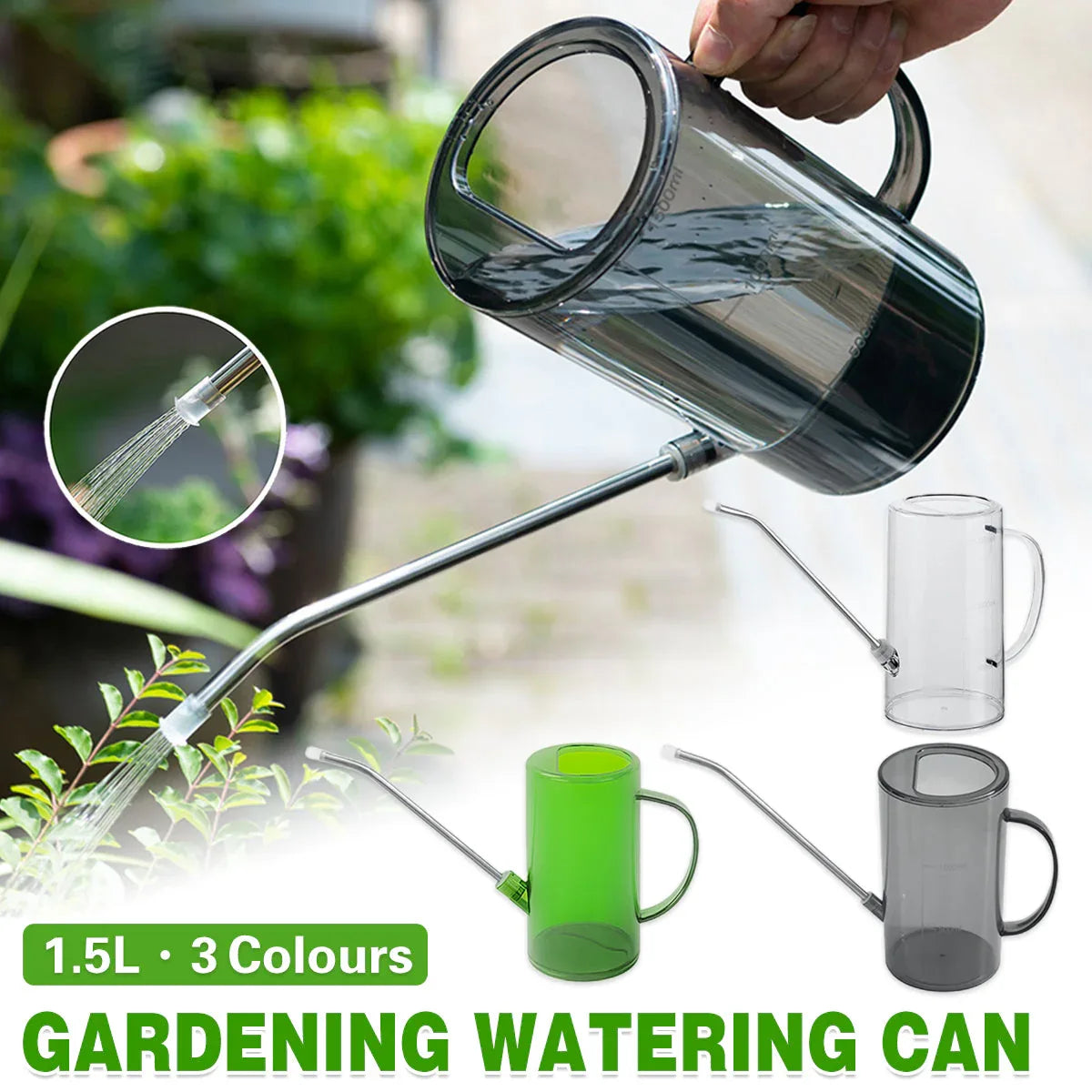 Watering Can Long Spout For Indoor Outdoor Garden Potted Plants Flowers Use - Grey - Mekamart Australia