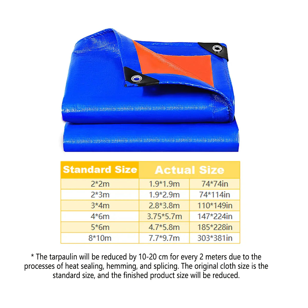 Waterproof Plastic Tarp Cover Heavy Duty Ground Sheet Rainproof Dustproof Blue - 3x4m - Mekamart Australia