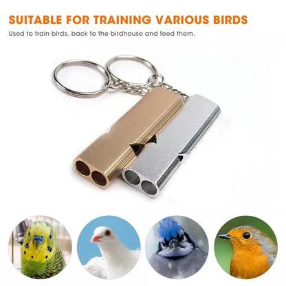 Bird Training Whistle Pet Bird Equipment Tease Lead Whistle for Pet Birds Parrot - Silver