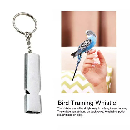 Bird Training Whistle Pet Bird Equipment Tease Lead Whistle for Pet Birds Parrot - Silver