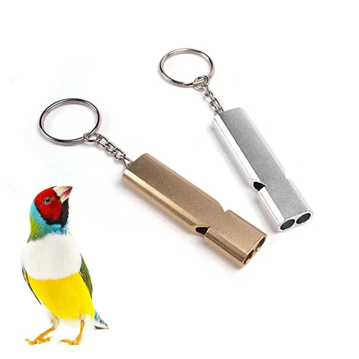 Bird Training Whistle Pet Bird Equipment Tease Lead Whistle for Pet Birds Parrot - Silver