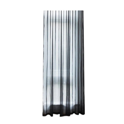 Sheer Voile Curtains Rod Pocket Window Panel for Bedroom 140cm x 230cm Drapes - Black - Mekamart Australia