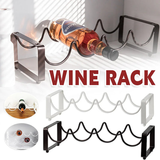 Iron Wine Rack Bottle Holder Metal Display Stand Tabletop Decorative Storage - White - Mekamart Australia