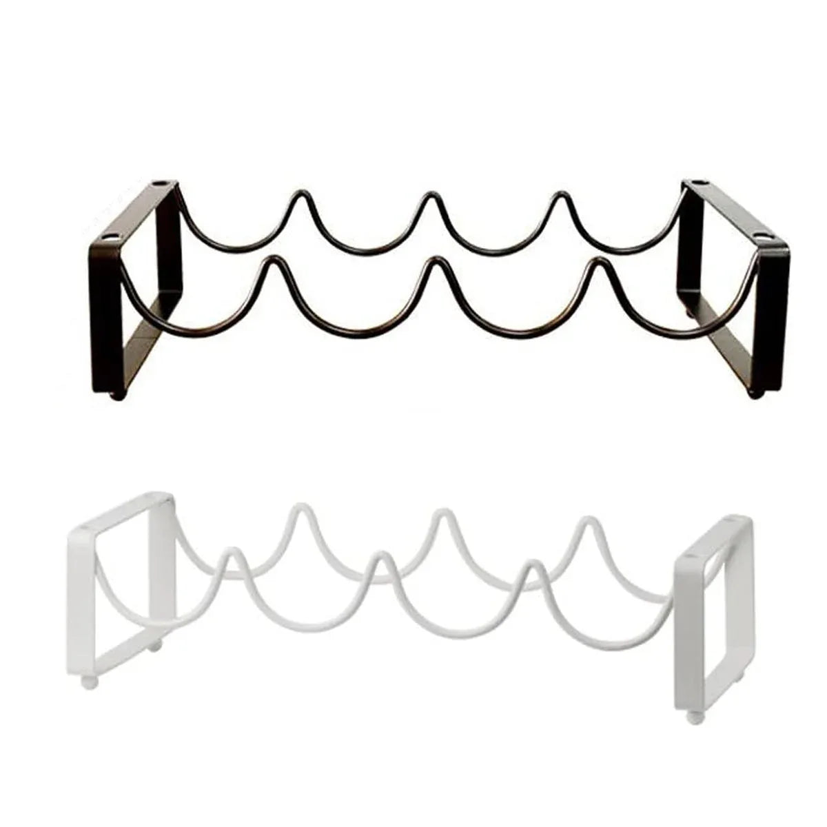 Iron Wine Rack Bottle Holder Metal Display Stand Tabletop Decorative Storage - White - Mekamart Australia