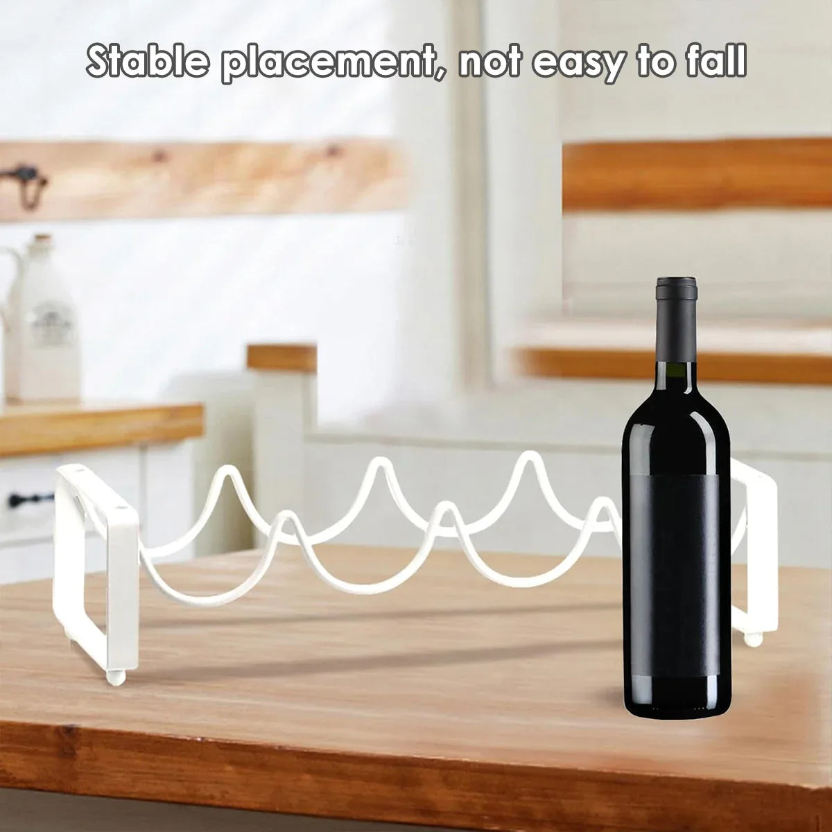 Iron Wine Rack Bottle Holder Metal Display Stand Tabletop Decorative Storage - White - Mekamart Australia