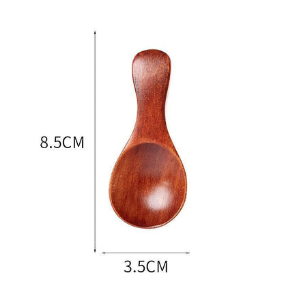 5PCS Mini Wooden Spoons Natural Wood Spice Condiment Dessert Scoops - Beige - Mekamart Australia