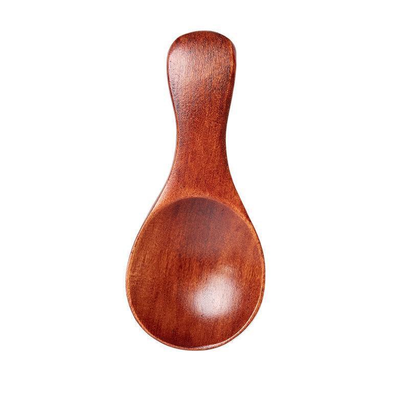 5PCS Mini Wooden Spoons Natural Wood Spice Condiment Dessert Scoops - Beige - Mekamart Australia