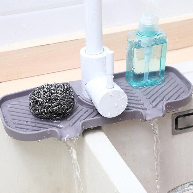 Kitchen Faucet Storage Rack Holder Soap Sponges Caddy Organizer Sink Basket Rack - Black - Mekamart Australia