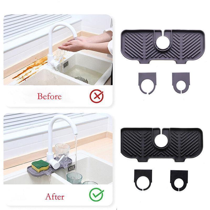 Kitchen Faucet Storage Rack Holder Soap Sponges Caddy Organizer Sink Basket Rack - Black - Mekamart Australia
