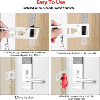 Portable Door Lock for Travel Hotel Home Security Addalock Style Lock - Red