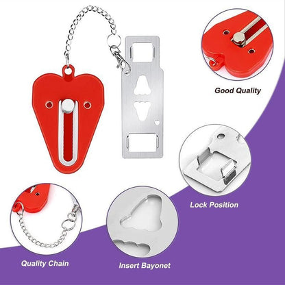 Portable Door Lock for Travel Hotel Home Security Addalock Style Lock - Red