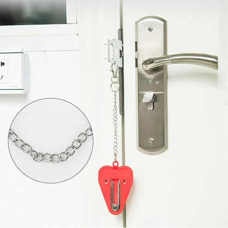 Portable Door Lock for Travel Hotel Home Security Addalock Style Lock - Red