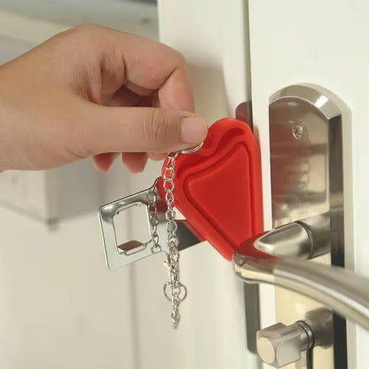 Portable Door Lock for Travel Hotel Home Security Addalock Style Lock - Red
