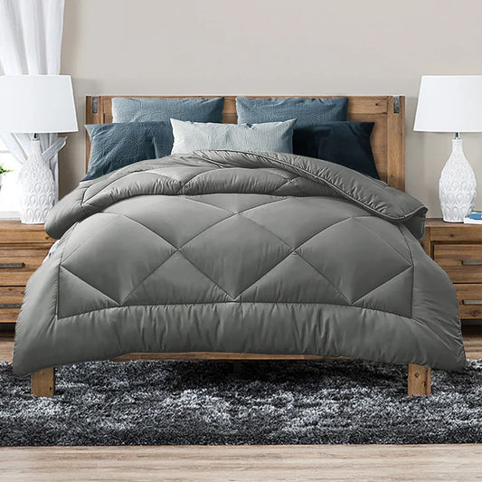 Luxor Australian Made All Season Grey 400GSM Bamboo Blend Quilt King Single - Mekamart Australia