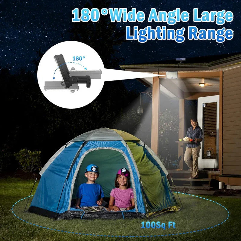 KagoLing Solar Lights Outdoor 202 LED Motion Sensor Lights IP65 Waterproof 120 Degree Beam Angle Solar Garden Lights 2 Pack with 5M Cable - Mekamart Australia