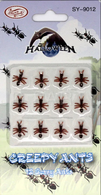 MINI FAKE ANTS Trick Halloween Scary Creepy Joke Prank Small Gag Toy Bug - 12 Ants - Mekamart Australia
