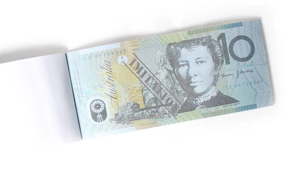 10 Dollar Australian Souvenir Note Pad Fake AUD Money - 1 Pack of 50 Sheets - Mekamart Australia