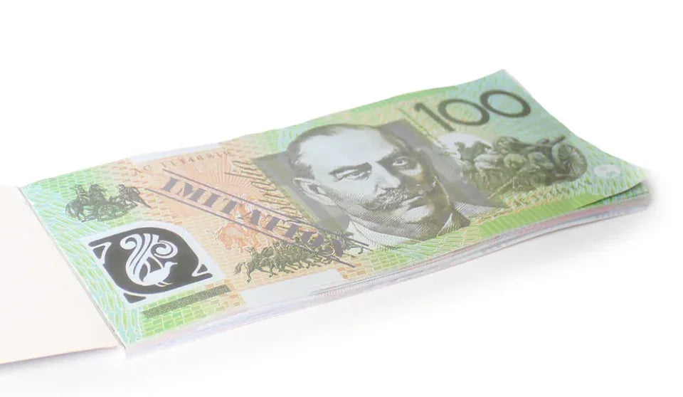 100 Dollar Australian Souvenir Note Pad Fake AUD Money - 1 Pack of 50 Sheets - Mekamart Australia