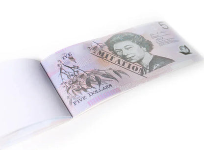 5 Dollar Australian Souvenir Note Pad Fake AUD Money - 1 Pack of 50 Sheets - Mekamart Australia
