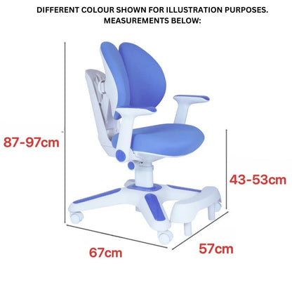 6x Ergonomic Children Kids Study Chairs Height Adjustable - Pink - Mekamart Australia