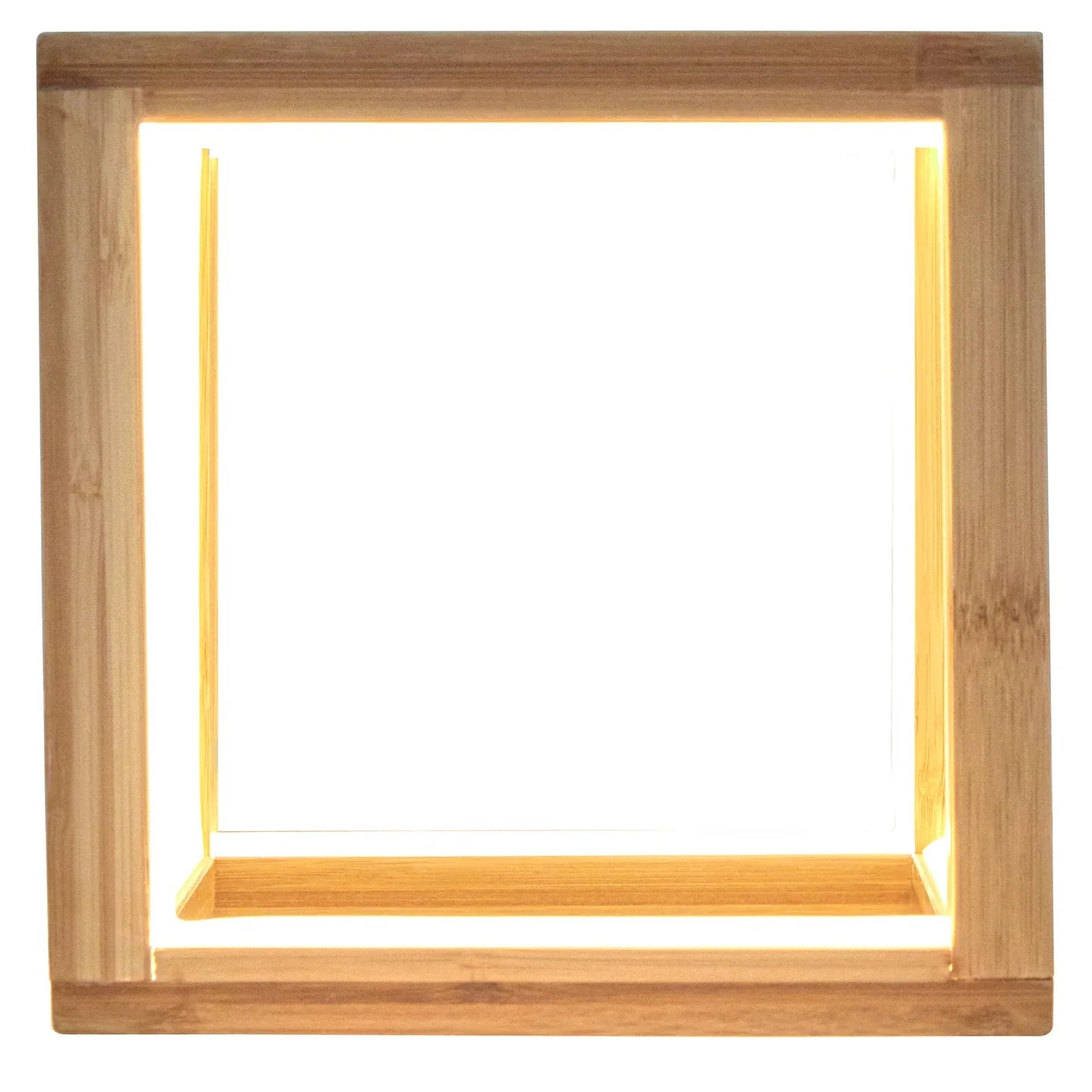 Bamboo Cube LED Lamp Modern Light Minimalistic Scandi - Natural - Mekamart Australia