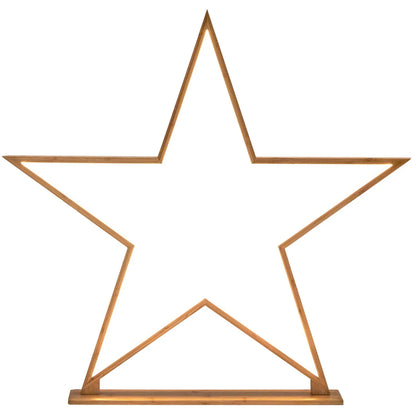 87cm Bamboo Star Table Lamp Desk Light LED Strip Modern Designer - Natural - Mekamart Australia