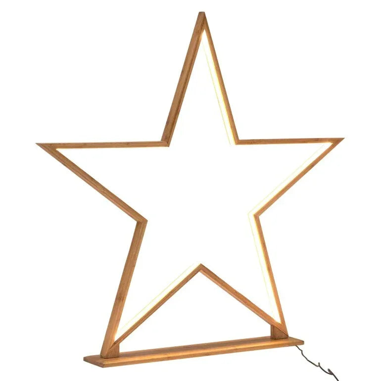 87cm Bamboo Star Table Lamp Desk Light LED Strip Modern Designer - Natural - Mekamart Australia